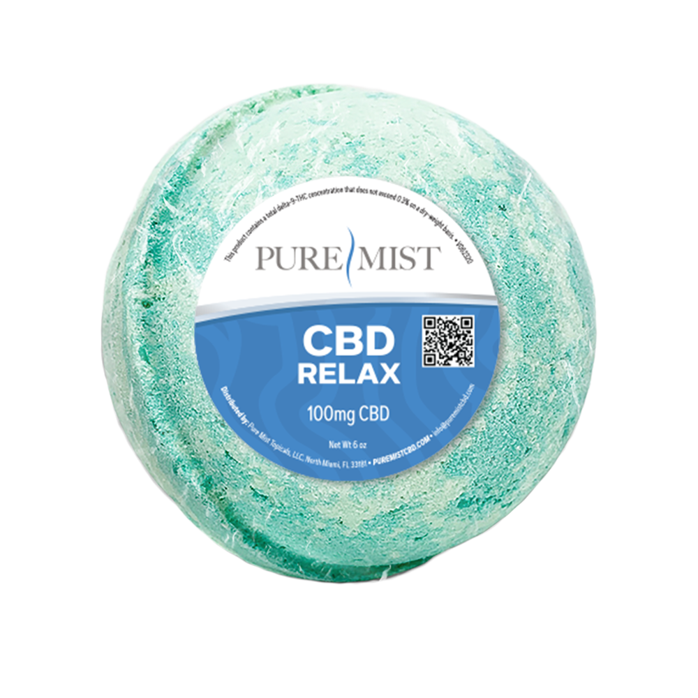 Pure Mist Topicals Relax Bath Bomb with 100mg CBD