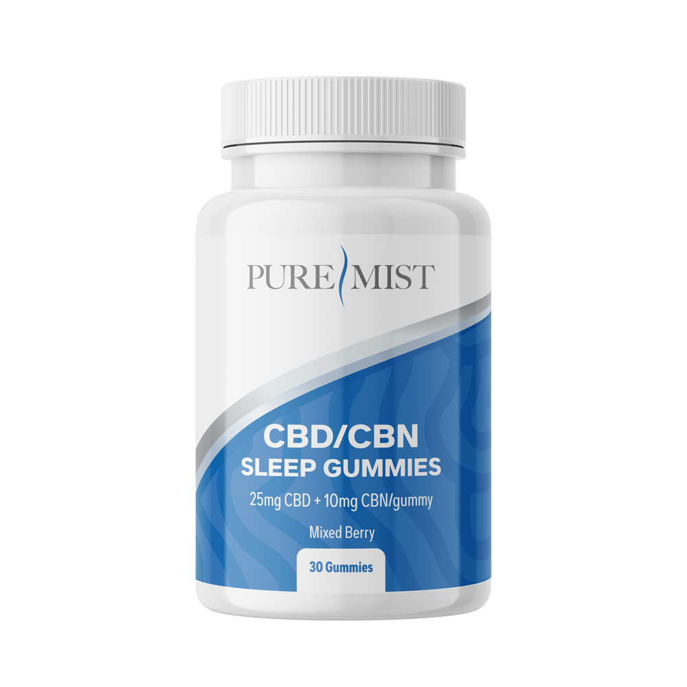 Pure Mist Topicals CBD Sleep Gummies with 10mg CBN & 25mg CBD 30 ct